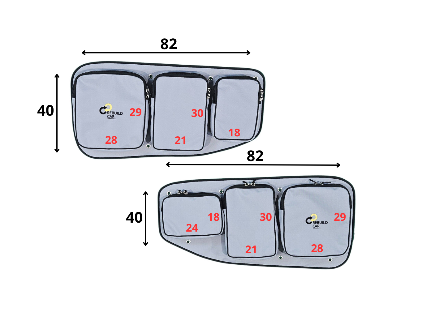 Tašky do zadních oken Ford Tourneo Custom L1 od 2024 - set 2ks
